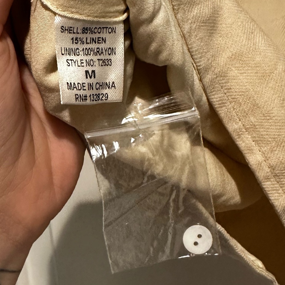Miou Muse Beige Linen Cotton Crop Top Sleeveless Minimalist M - Picture 12 of 13
